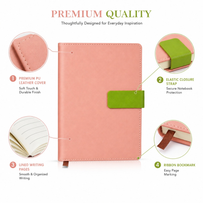 Premium notebook – Light Pink Premium Quality (H-21 x W-14.5cm)