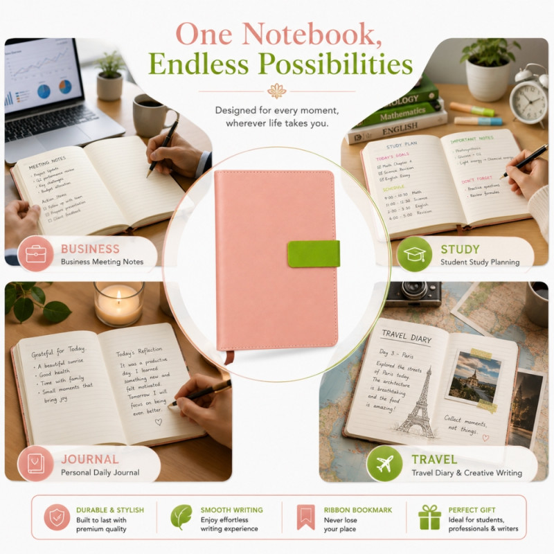 Premium notebook – Light Pink Premium Quality (H-21 x W-14.5cm)
