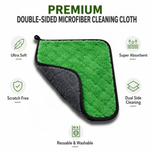 Heritage premium double-sided microfiber cleaning cloth – Yellow & Gray (40 x 30cm)