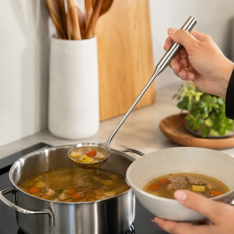Soup Ladle with Long Handle – Silver (38)