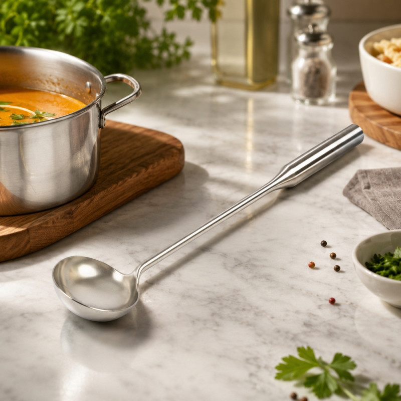 Soup Ladle with Long Handle – Silver (38)