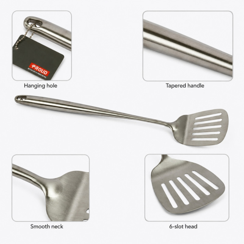 Slotted Turner – Stainless Steel (42.5x8cm)