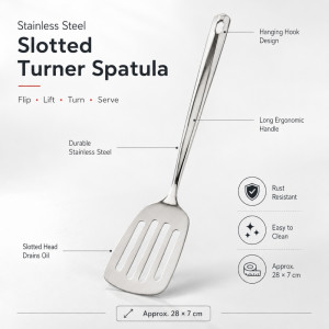 Epicurean Stainless Steel Frying Spatula – Silver (28 x 7cm)