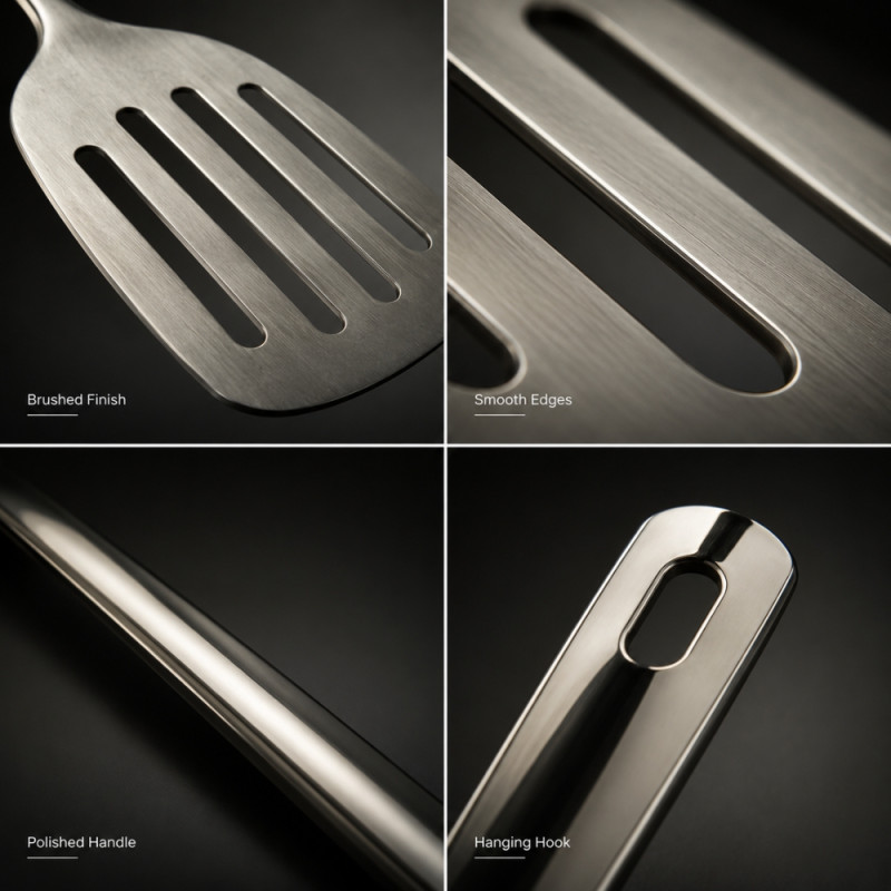 Epicurean Stainless Steel Frying Spatula – Silver (28 x 7cm)