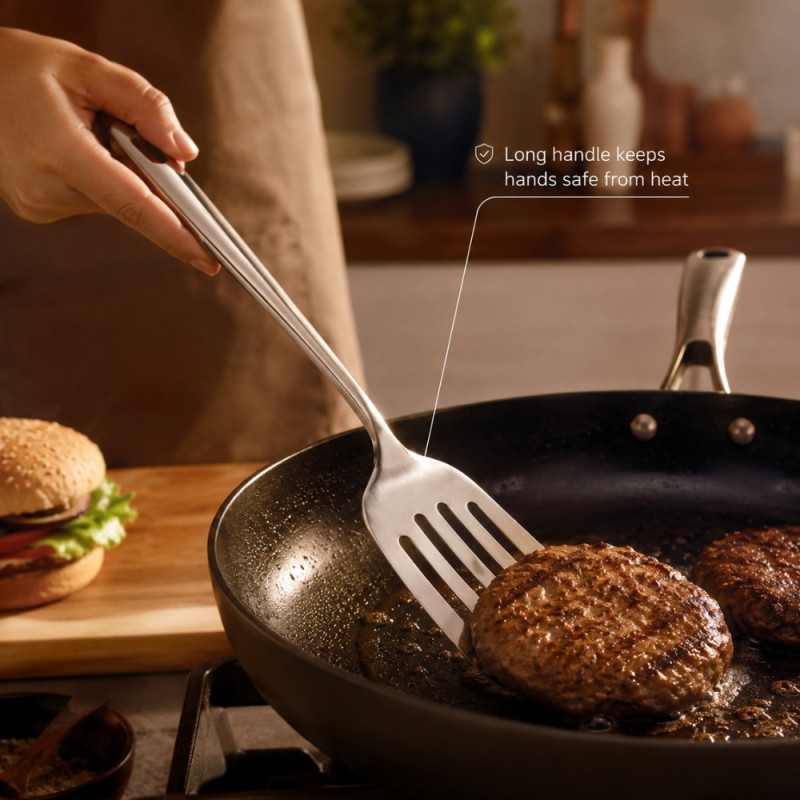 Epicurean Stainless Steel Frying Spatula – Silver (28 x 7cm)