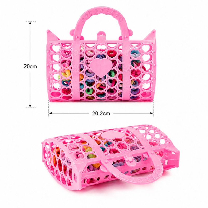 Professional Children’s Princess Beauty Hair Accessory Set – Lattice Handbag Storage (20cm)