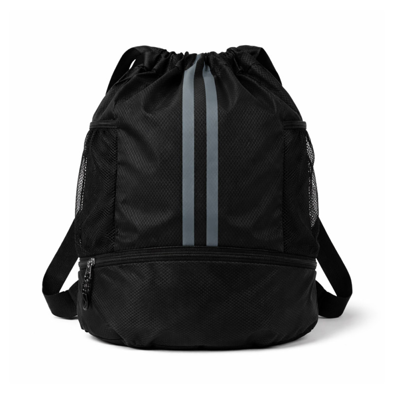 Reflective Stripe Lightweight Nylon Drawstring Backpack – 46cm