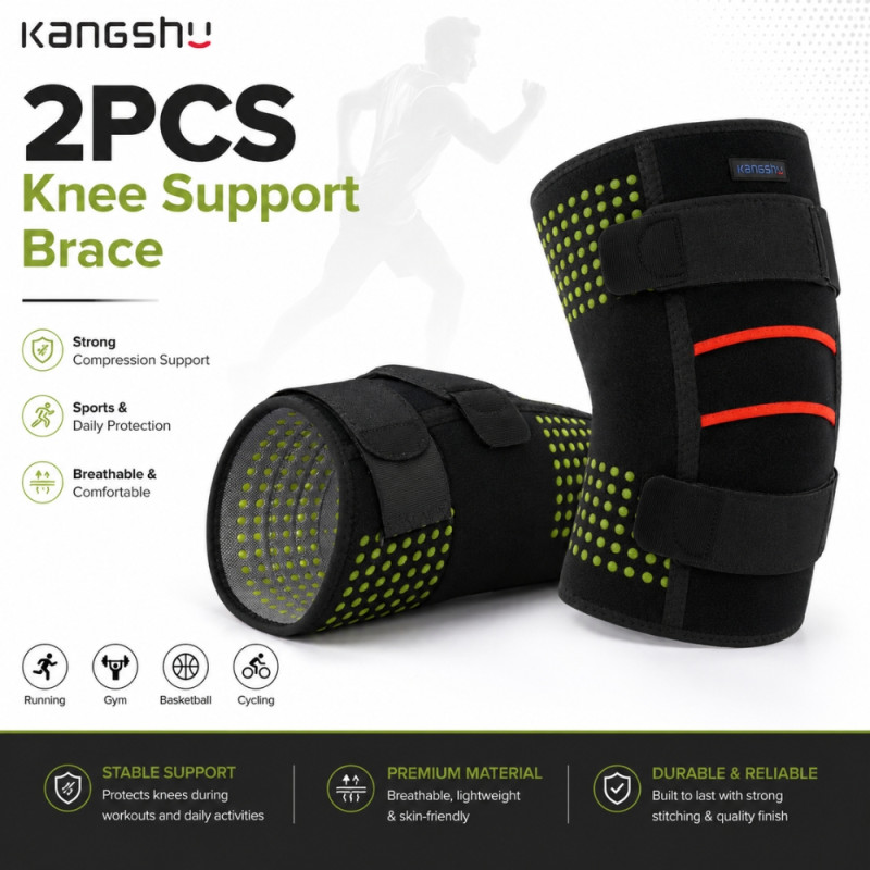 High-Performance Knee Support Brace Compression Sleeve for Physical Activity (57 x 29 cm) – Black