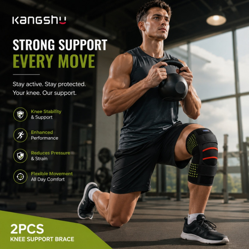 High-Performance Knee Support Brace Compression Sleeve for Physical Activity (57 x 29 cm) – Black