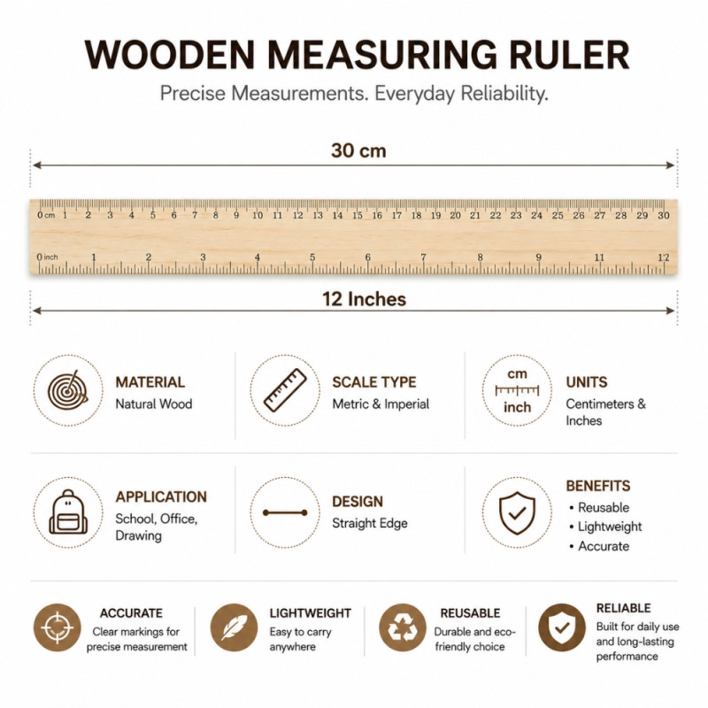 Essential ruler – Beige Premium Quality (30cm)