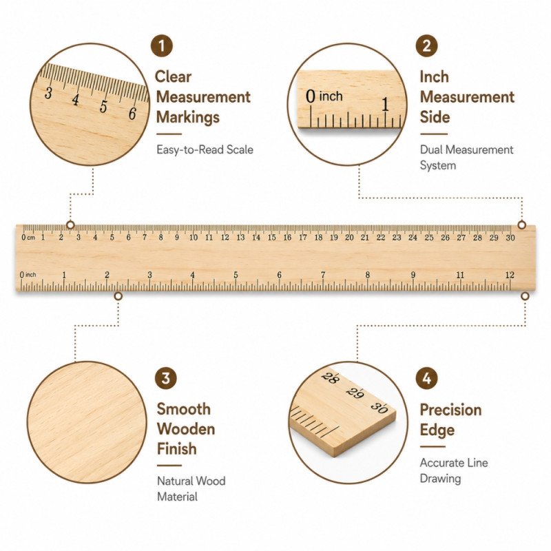 Essential ruler – Beige Premium Quality (30cm)