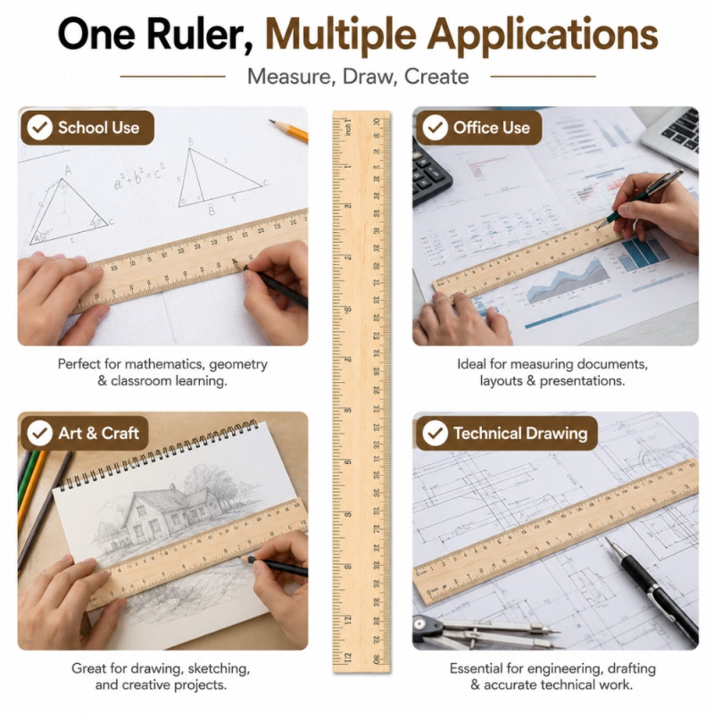 Essential ruler – Beige Premium Quality (30cm)