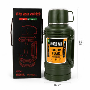 3000ml Insulated Vacuum Flask – Green (H-36cm X W-15cm)