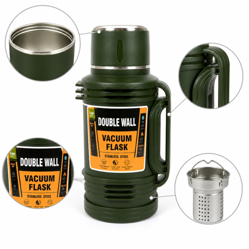 3000ml Insulated Vacuum Flask – Green (H-36cm X W-15cm)