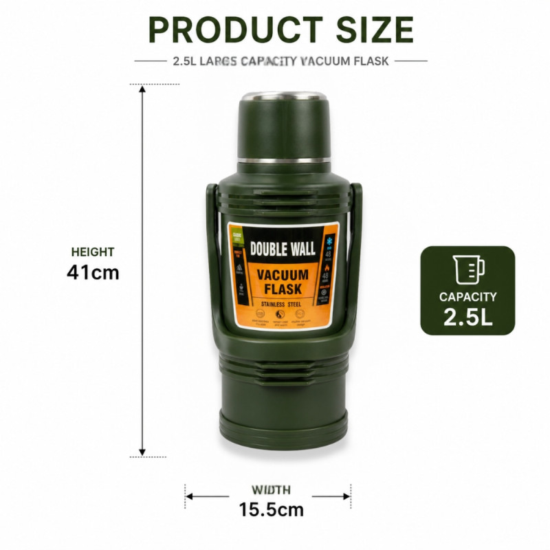 Professional Hiking Vacuum Flask – Forest Green (41cm)
