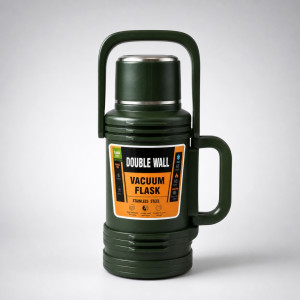 Professional Double-Wall Vacuum Flask – Forest Green Stainless Steel (36.5cm)