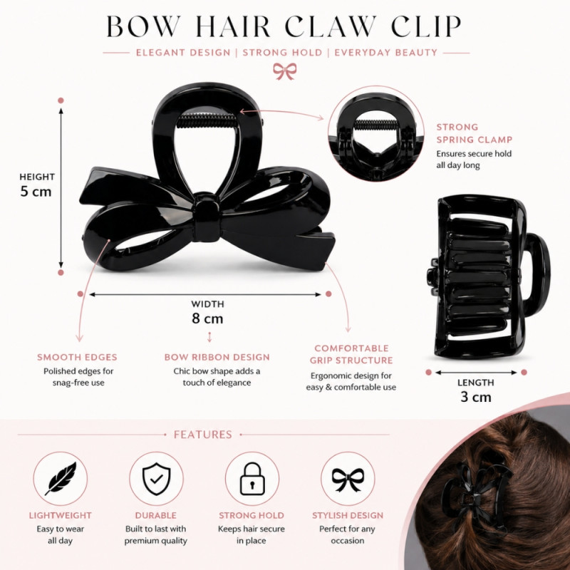 Professional Hair Styling Tool – Black Ionic Technology (5x8cm)