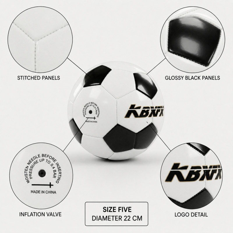 Soft Series Football Designed for Sports &amp; Active Lifestyle – Black (w-22cm)