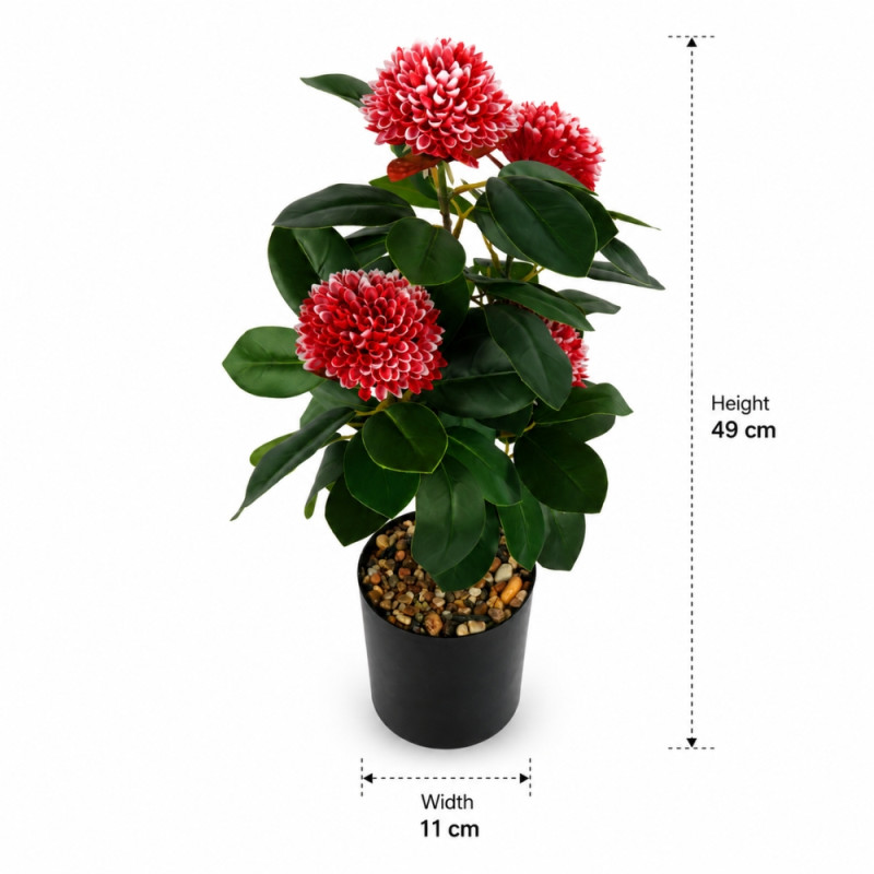 Artificial Ixora Shrub - 49cm