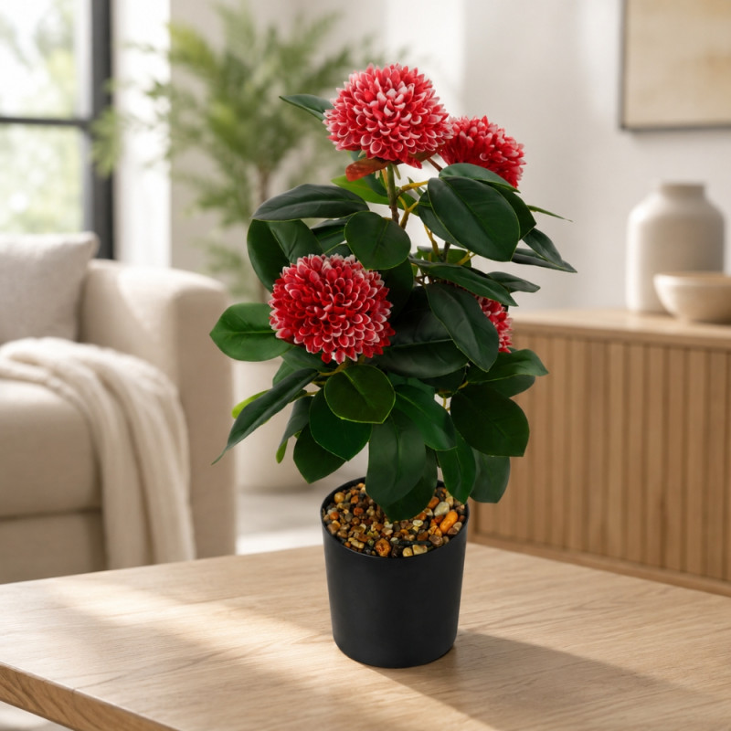 Artificial Ixora Shrub - 49cm