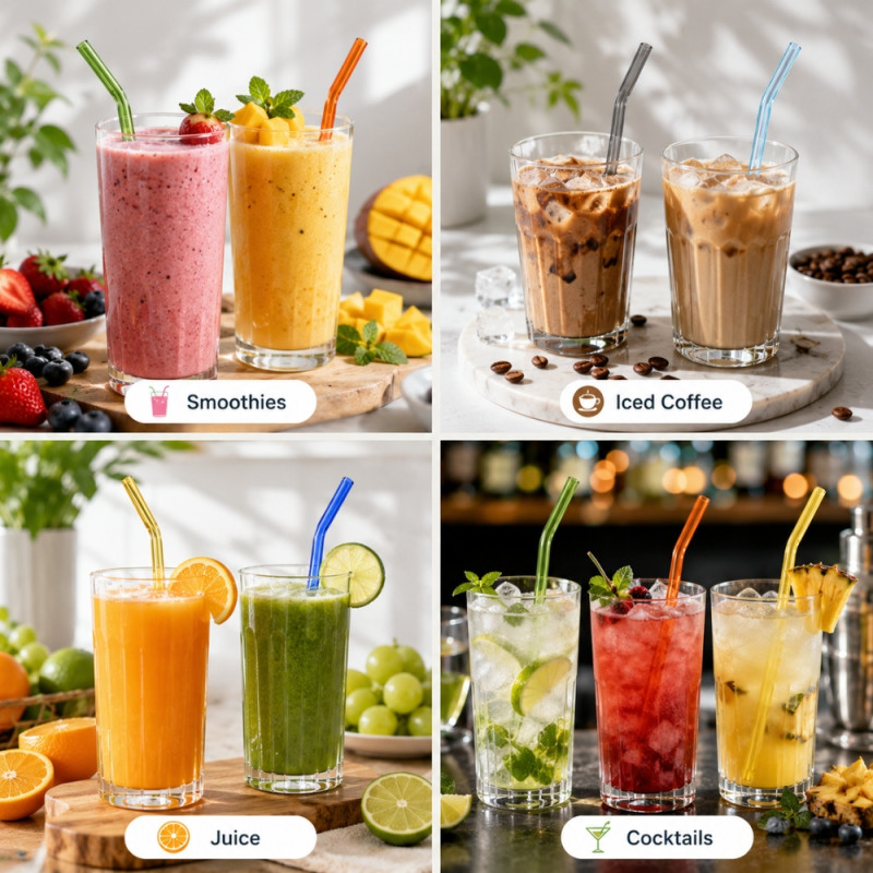 Crystal Clear Glass Tumbler Set – Multi color Premium Quality (6pcs)