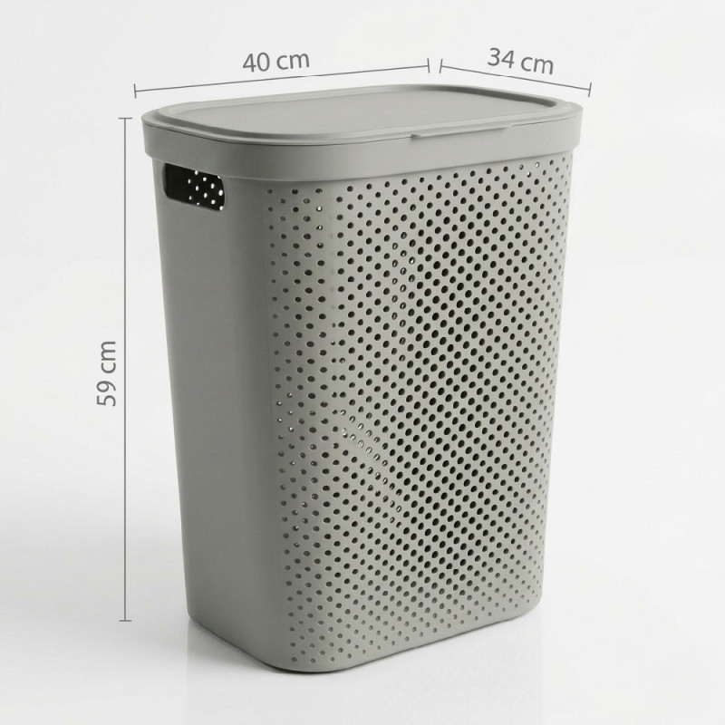 Large Plastic Laundry Basket with Lid