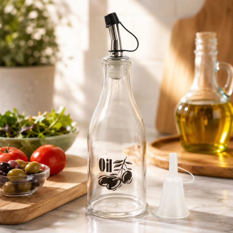 Elegant Olive Glass Spray Bottle (21 x 7) - Clear