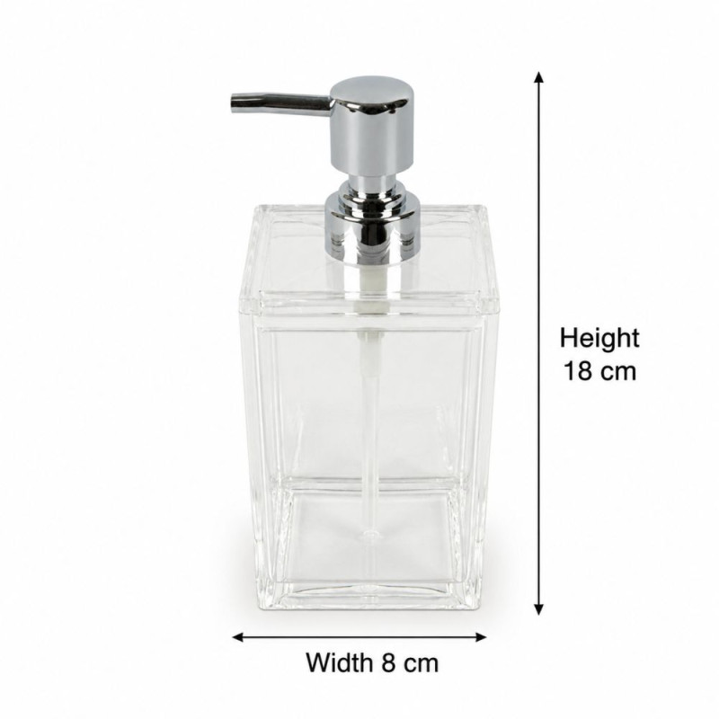 Clear Glass Soap Dispenser – Clear (18x8cm)