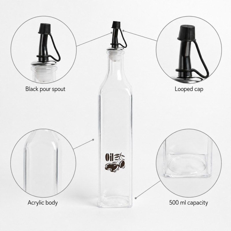 Acrylic Oil Bottle – Clear 