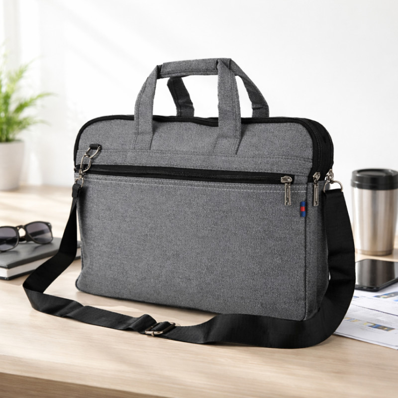 Professional Slim Laptop Messenger Bag – Ash Grey