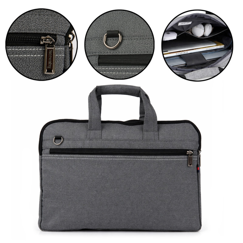 Professional Slim Laptop Messenger Bag – Ash Grey
