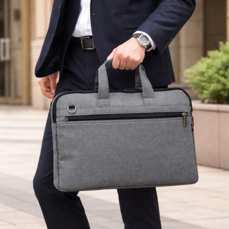 Professional Slim Laptop Messenger Bag – Ash Grey