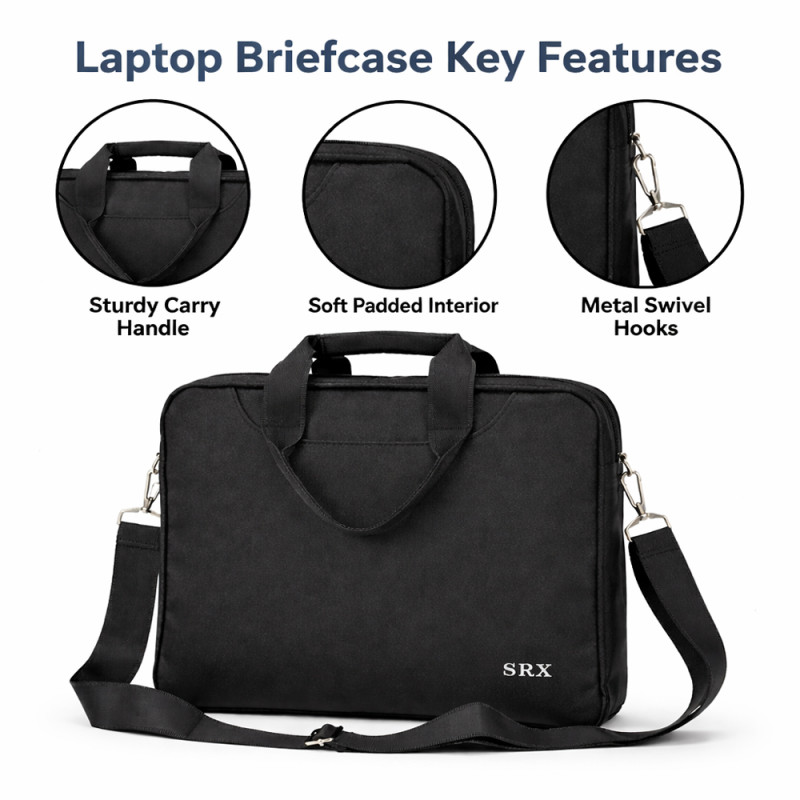 Professional Slim Laptop Messenger Bag – Black