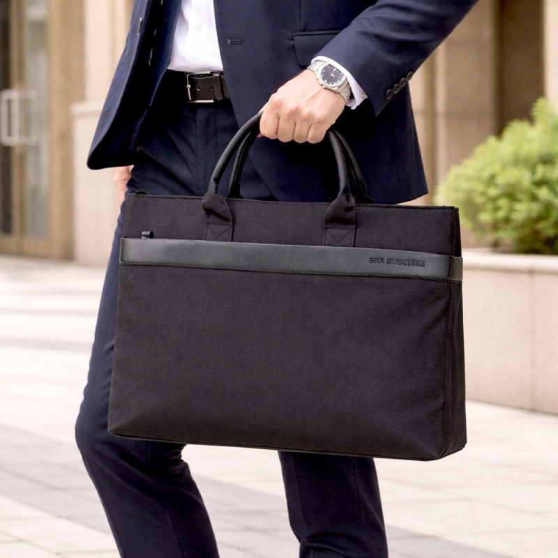 Business Premium Laptop Tote Briefcase 42cm – Matte Black