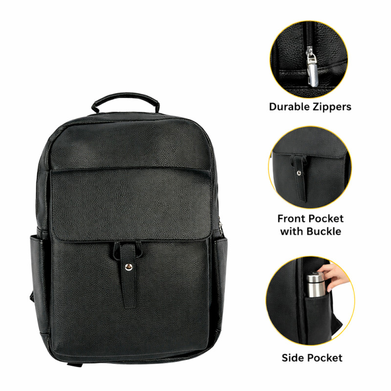 Multi-Compartment 44cm Professional Business Backpack – Sleek Black