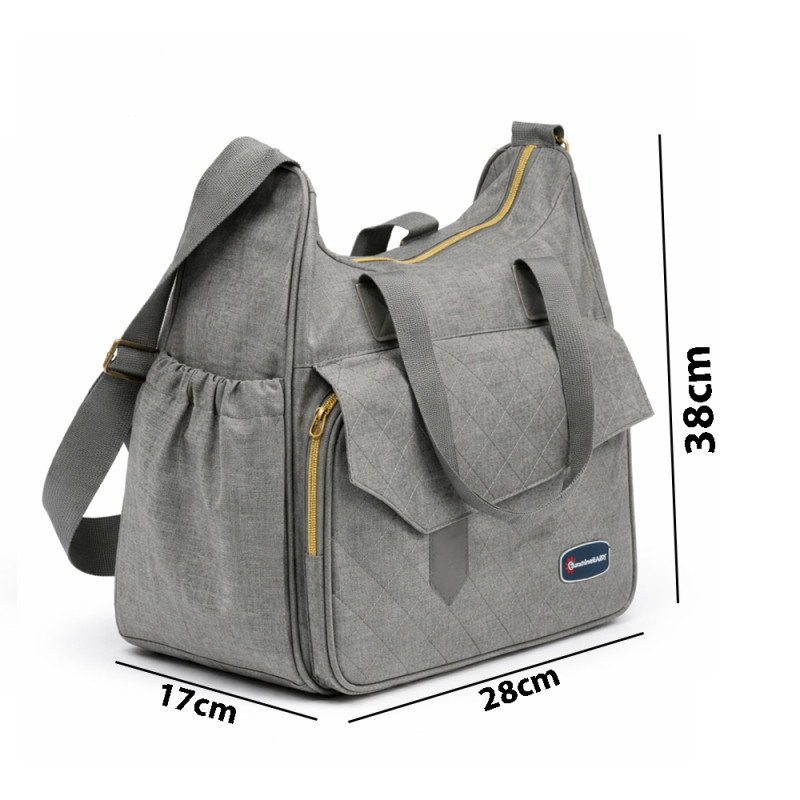 Multi-Functional Baby Diaper Caddy Organizer – Heather Grey (38cm)