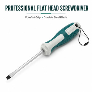 Pro Choice Flat-head Screwdriver Designed for DIY Projects &amp; Professional Work – Teal (W-3.5, L-25 CM)
