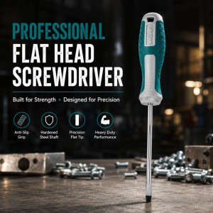 Trendy Design Flat Head Screwdriver Designed for DIY Projects &amp; Professional Work – Teal