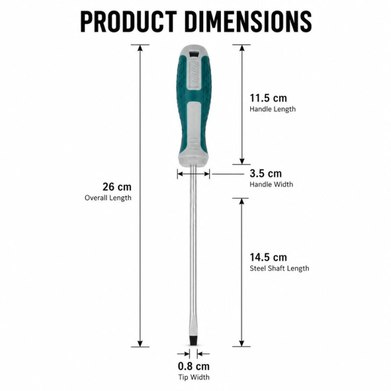 Trendy Design Flat Head Screwdriver Designed for DIY Projects &amp; Professional Work – Teal