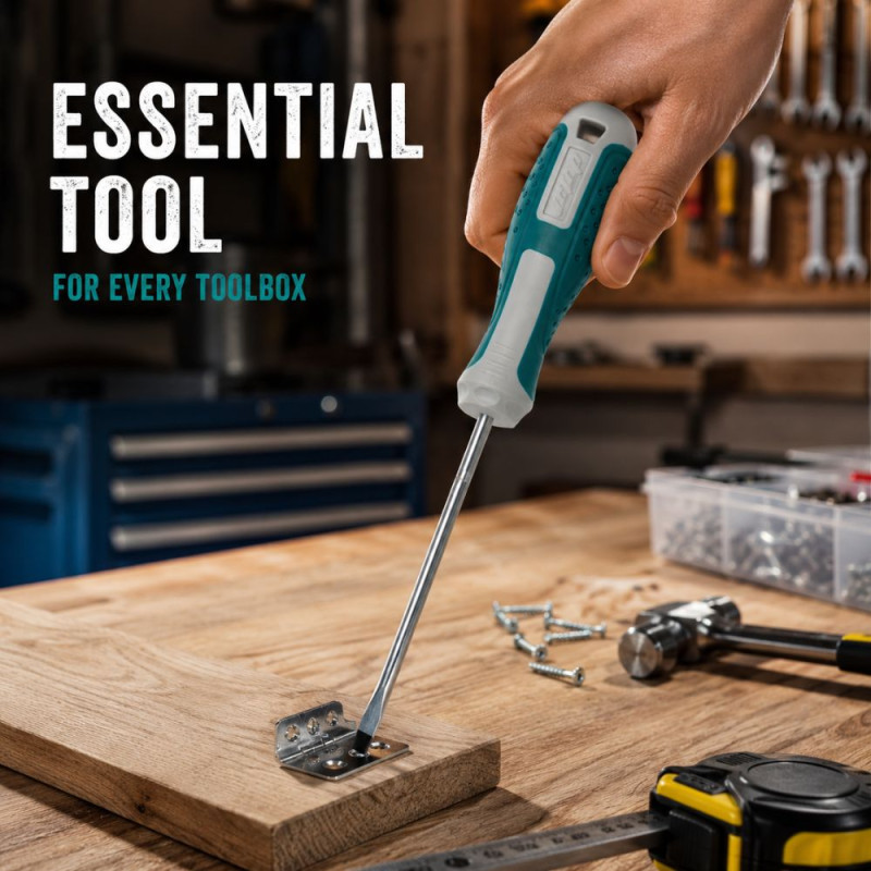 Trendy Design Flat Head Screwdriver Designed for DIY Projects &amp; Professional Work – Teal