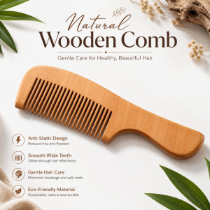Professional Hair Styling Tool – Wooden Ionic Technology (17.5 x 5cm)