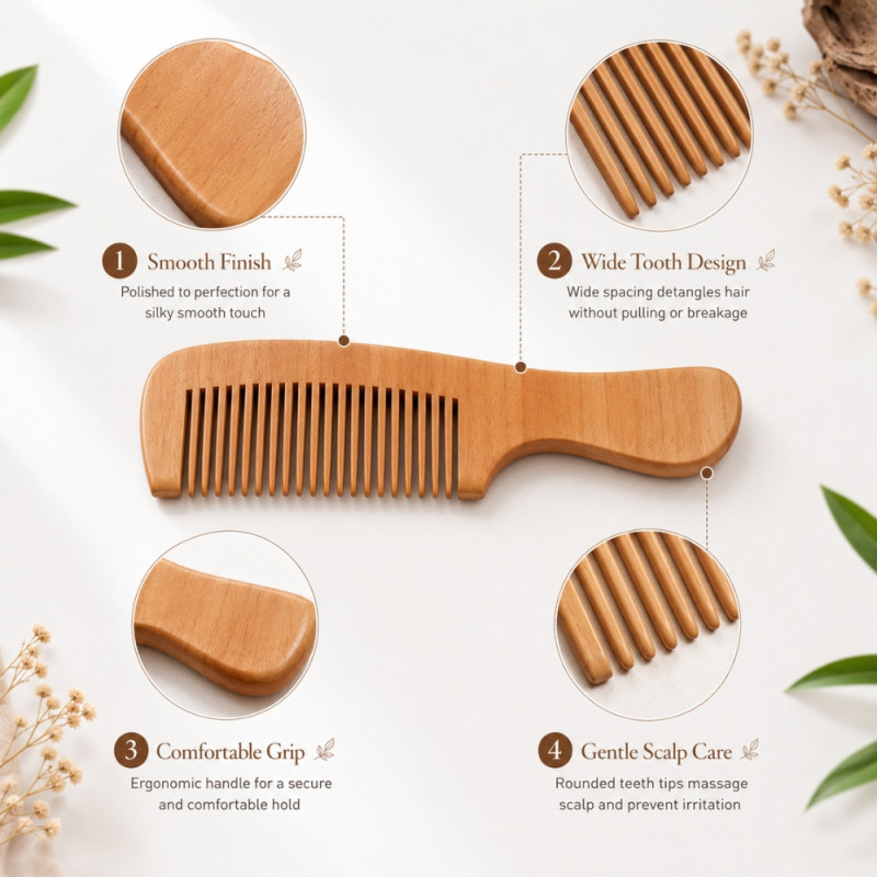 Professional Hair Styling Tool – Wooden Ionic Technology (17.5 x 5cm)