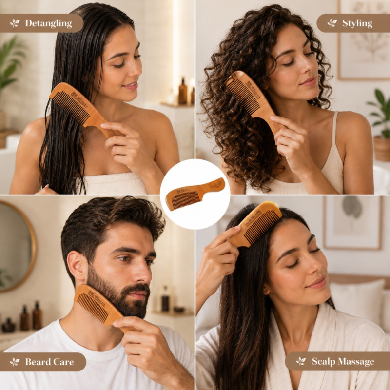 Professional Hair Styling Tool – Wooden Ionic Technology (17.5 x 5cm)