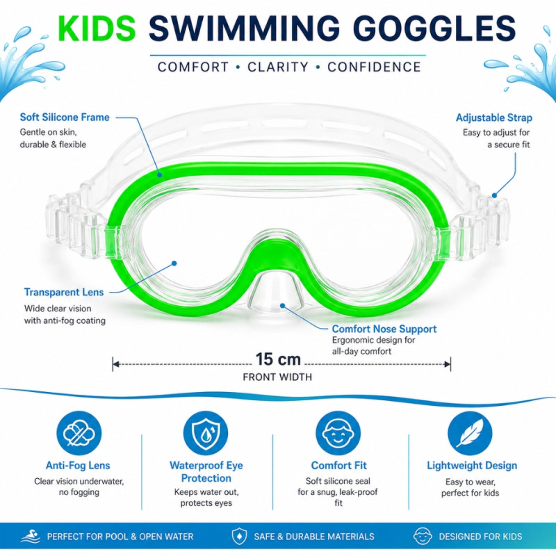 Bestway Explora Children's Swimming Goggles – Green (15cm)