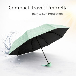 Portable Capsule Mini Umbrella – UV Protection – Pale Green (90x50cm)
