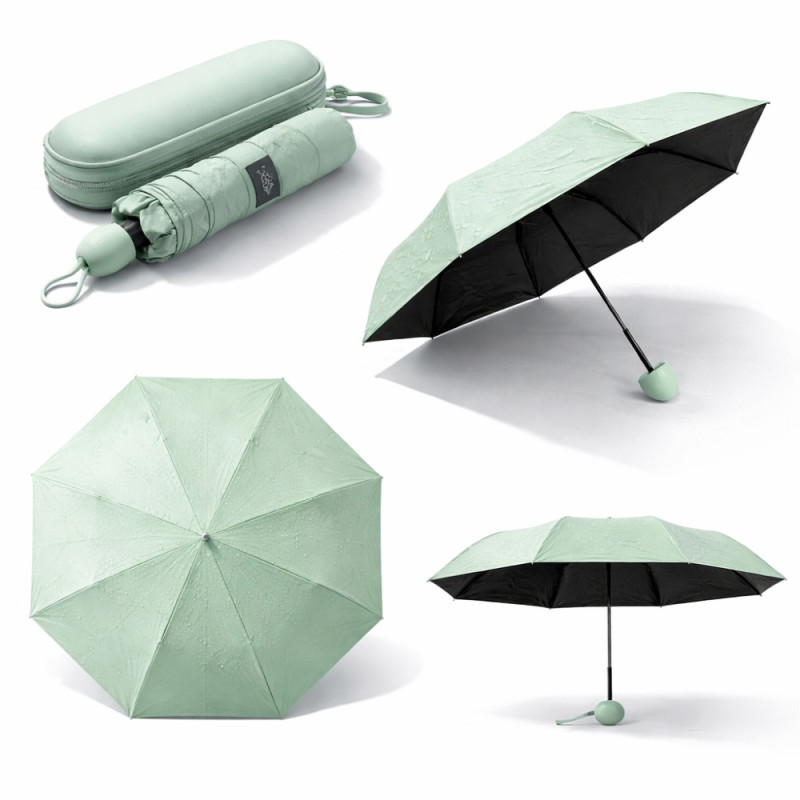 Portable Capsule Mini Umbrella – UV Protection – Pale Green (90x50cm)