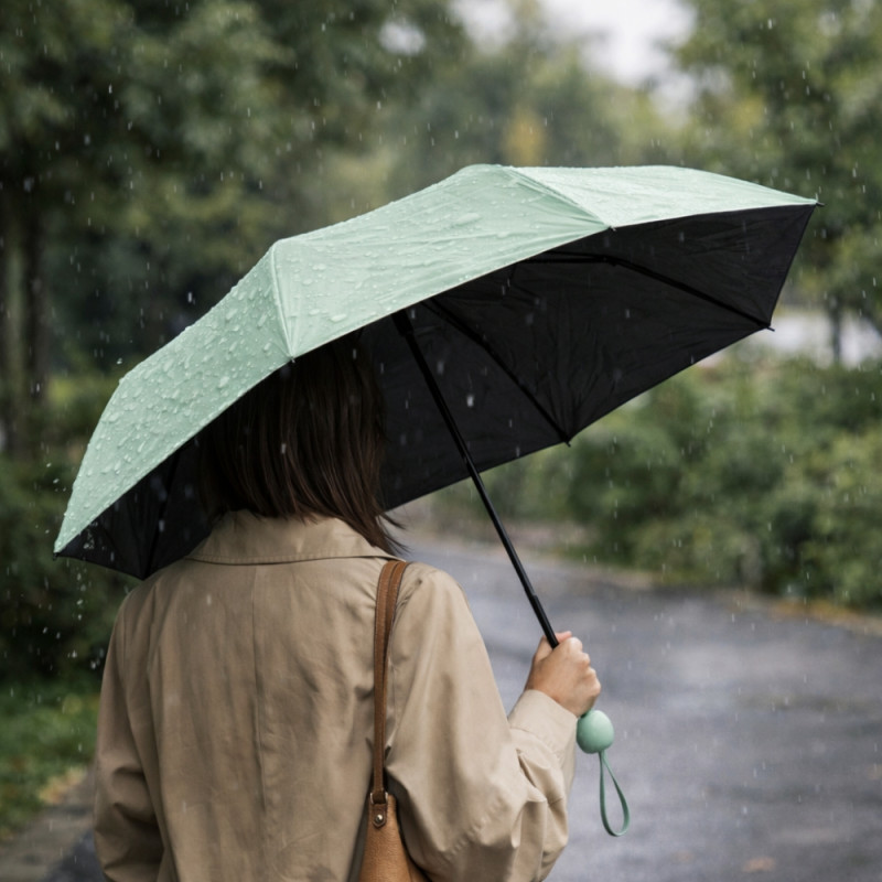 Portable Capsule Mini Umbrella – UV Protection – Pale Green (90x50cm)