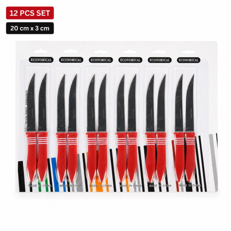 Stainless Steel Knife Set - 12pcs