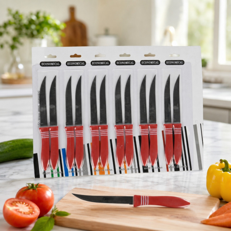 Stainless Steel Knife Set - 12pcs