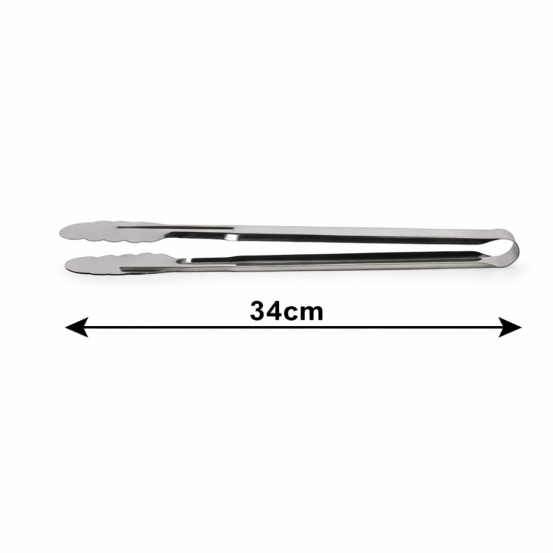 Professional 34cm Stainless Steel Kitchen Tongs – Heavy-Duty Grilling &amp; Serving Tool